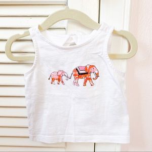 Janie and Jack Elephant Bow Back Tank Top 6-12 m